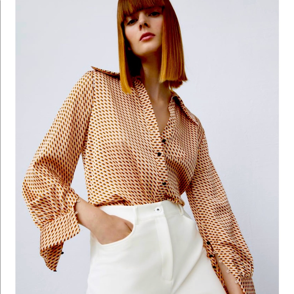 ZARA Printed Satin Shirt